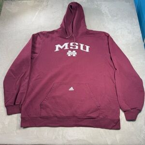 Adidas Mississippi State University Bulldogs MSU Hoodie Sz XL Burgundy